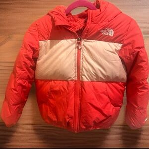 The North Face Red and Pale Pinkish/ Beige Kids' Jacket
